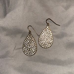 Gold with silver rhinestones earrings